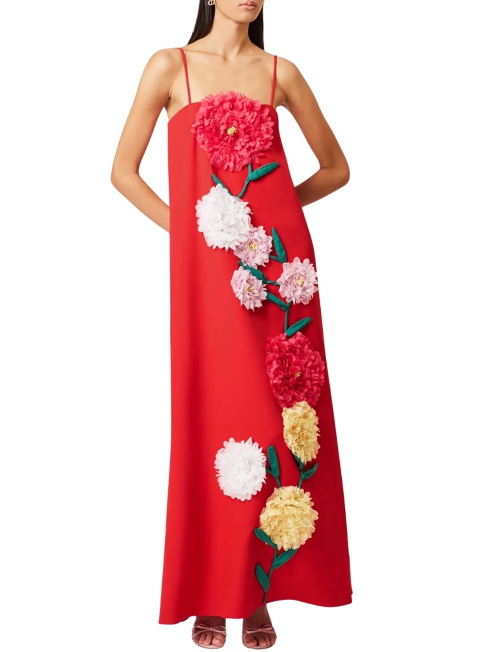 Elliatt Buttercup 3D Flower Maxi Dress in Red Sz. XXL NWT